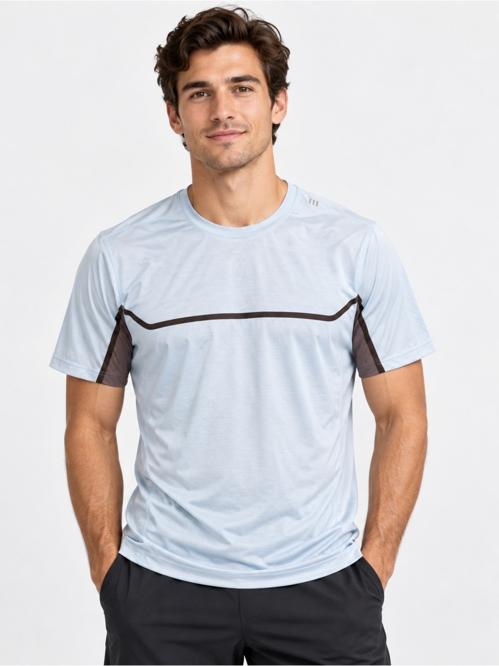 Lululemon Activewear Shirt Mens Large Long Blue Lightweight Running Yoga Gym